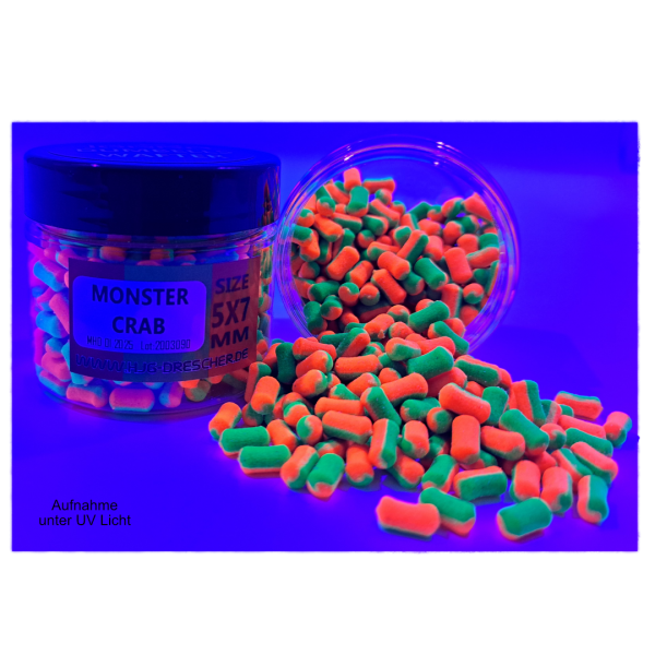 Dumbell Wafter 5 x 7 mm ORANGE / GREEN CRAB (Krabbe)